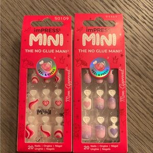imPRESS Mini No Glue Mani Set - Red and Purple Designs